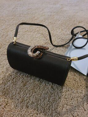 Vintage Letty Crystal Clasp Satin Evening Bag